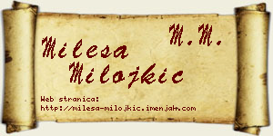 Milesa Milojkić vizit kartica